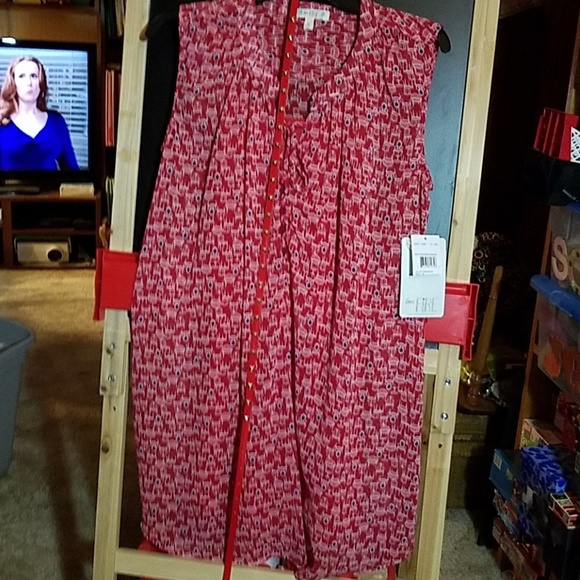 Love Fire Sleeveless 2 pc Red Chair Print & Belt - Picture 1 of 5